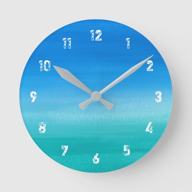 Horloge Ronde Aquarelle pour la plage d'océan (Recto)