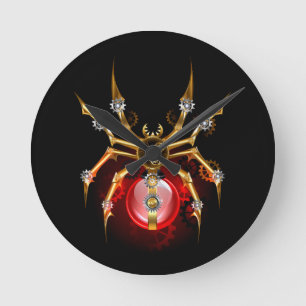Horloge Ronde Araignée en vapeur noire