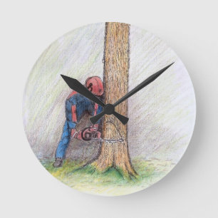 Horloge Ronde Arboriste Tree Surgeon