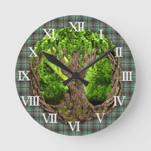 Horloge Ronde Arbre celtique de clan Craig de la vie