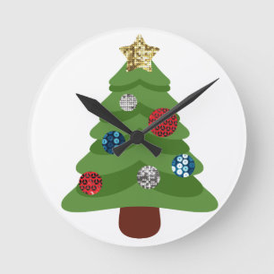 Horloge Ronde arbre de noël émoji