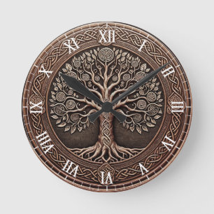 Horloge Ronde Arbre de Vie Arc-en-Ciel 