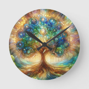 Horloge Ronde Arbre de vie lumineux