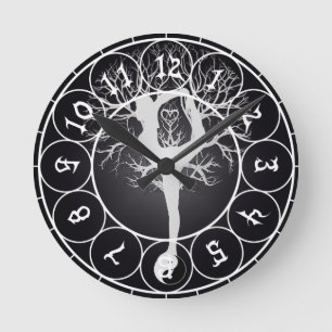 Horloge Ronde Arbre de yoga