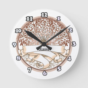 Horloge Ronde Arbre Généalogique Nom de Famille