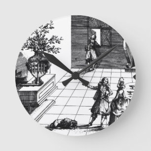 Horloge Ronde Arbre musical de chanson d'oiseau, c.1670 édité