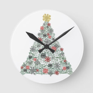 Horloge Ronde Arbre tourbillonnant décoré