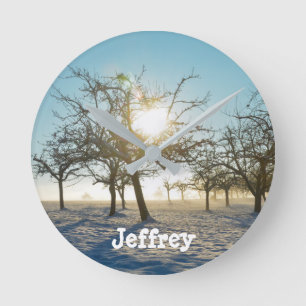 Horloge Ronde Arbres d'hiver   -     -