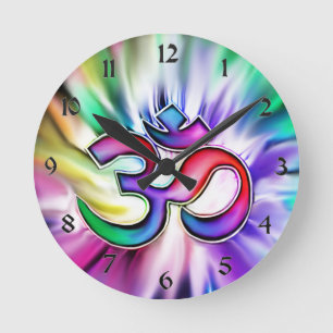 Horloge Ronde Arc-en-ciel de floraison Lotus OM