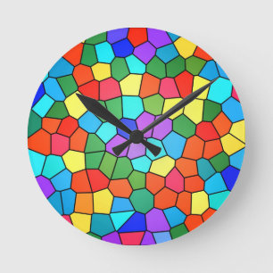 Horloge Ronde Arc-en-ciel mosaïque