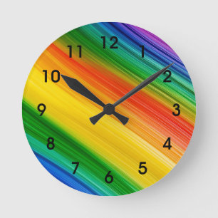 Horloge Ronde Arc-en-ciel vibrant de couleurs