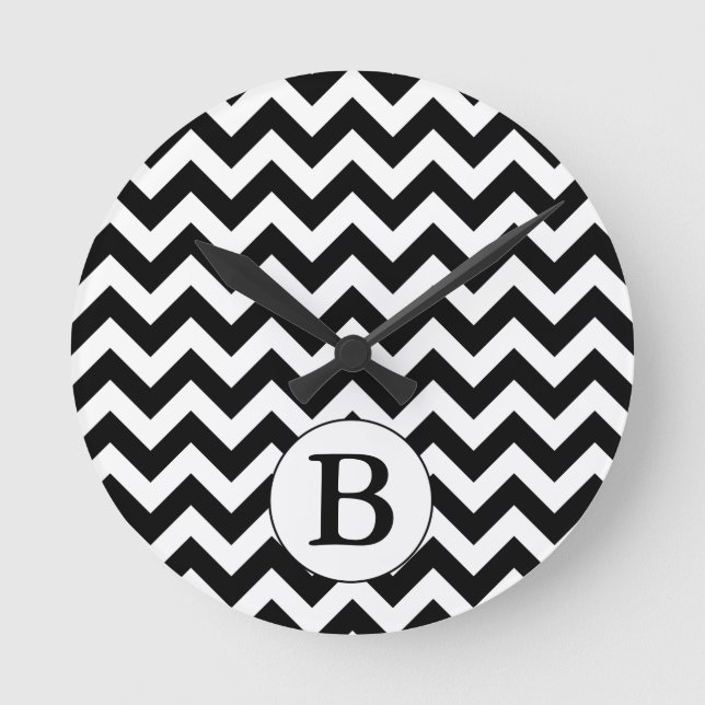Horloge Ronde Architecture de Custom monogrammed Large Black Che (Recto)