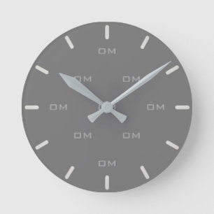 Horloge Ronde Argent personnalisé poussière et gris