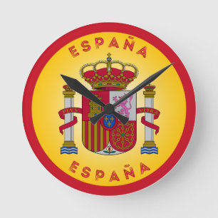 Horloge Ronde Armoiries d'Espagne de forme circulaire