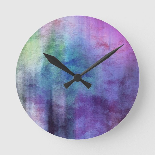 Horloge Ronde arrière - plan abstrait d'aquarelle d'art sur le (Recto)