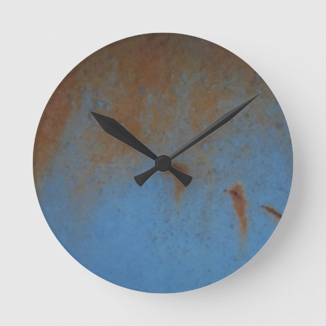 Horloge Ronde Arrière - plan bleu rouillé (Recto)