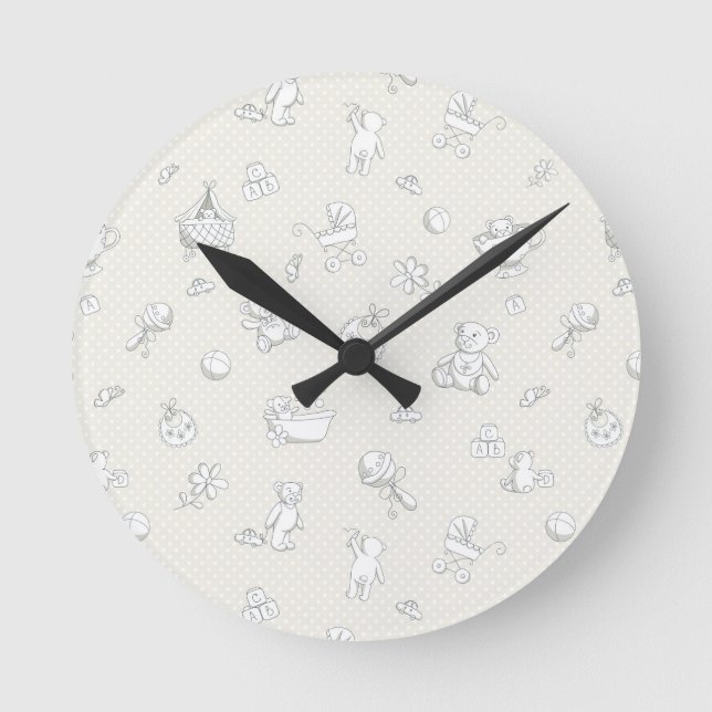 Horloge Ronde Arrière - plan de bébé (Recto)