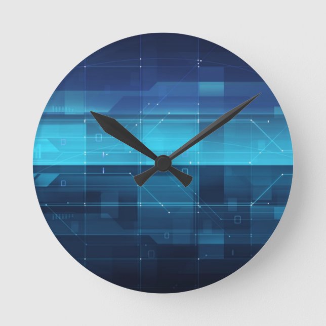 Horloge Ronde Arrière - plan numérique haute technologie (Recto)