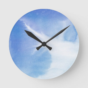 Horloge Ronde Arrière - plan peint à la main 4 d'aquarelle