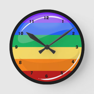 Horloge Ronde Arrondi Gay Lgtb Pride Arc-en-ciel