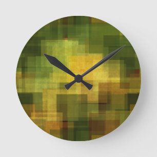 Horloge Ronde art 2 géométriques abstraits colorés vintages