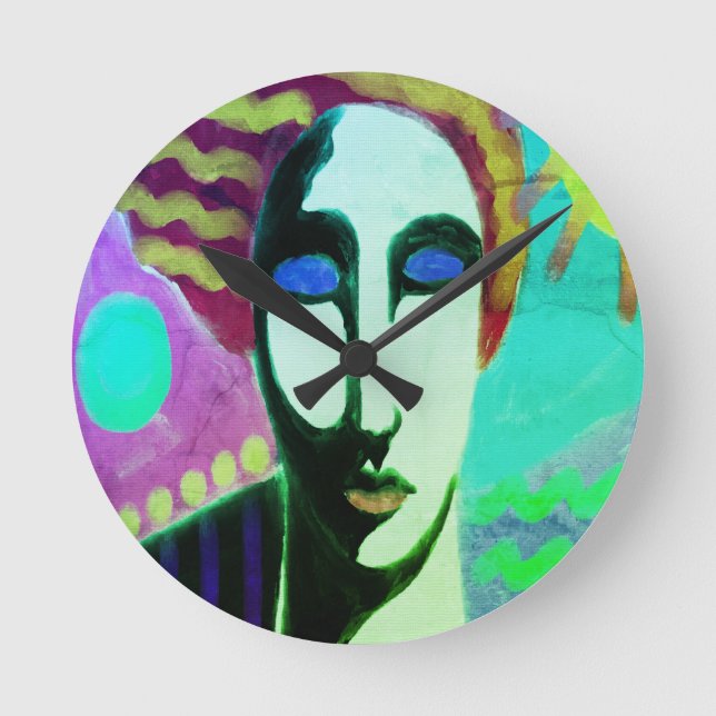 Horloge Ronde Art Abstrait original (Recto)