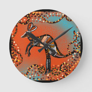 HORLOGE RONDE ART AUSTRALIEN