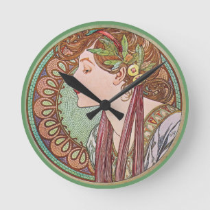 Horloge Ronde Art de la déesse verte