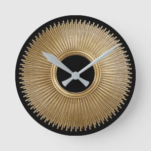 Horloge ronde Art Déco Sunburst
