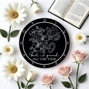 Horloge Ronde Art Dieu Est Bon Tout Le Temps