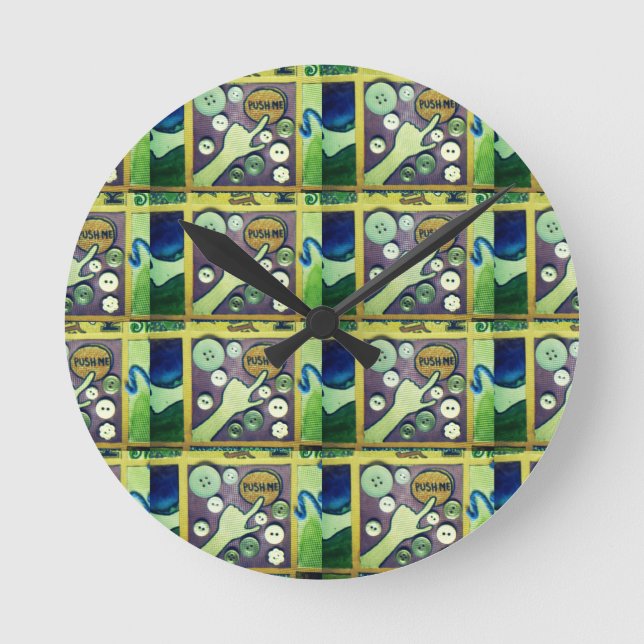 Horloge Ronde Art Mosaïque Contemporain - Un Joueur (Recto)