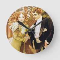 Art romantique vintage Nouveau de flirt d'Alphonse
