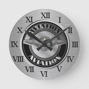 Horloge Ronde Art vintage d'aviation