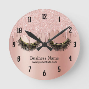 Horloge Ronde Artiste maquillage moderne Rose Gold Salon