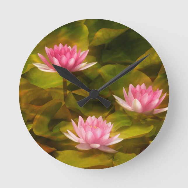 Horloge Ronde Artistic water lilies, Californie (Recto)