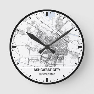 Horloge Ronde Ashgabat Clock City Line Art