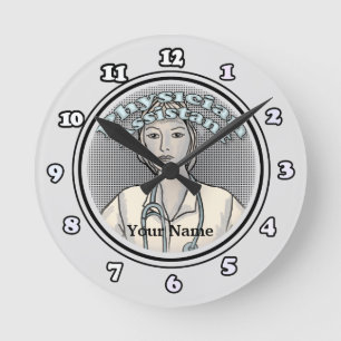 Horloge Ronde Assistant de médecin féminin