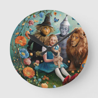 Horloge Ronde Assistant D'Oz - Dorothy, Tinman, Scarecrow & Lion