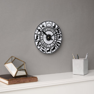 Horloge Ronde Astrologie vintage Roue Zodiaque