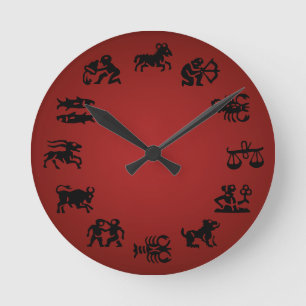 Horloge Ronde Astrology Clock Horoscope Clocks - Customize