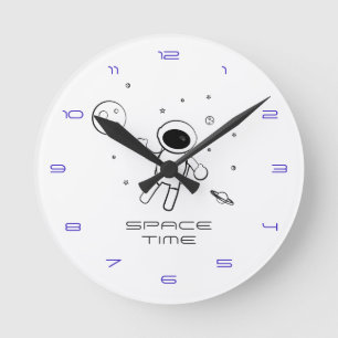 Horloge Ronde Astronaut In Space - Sketched Art in Black & White