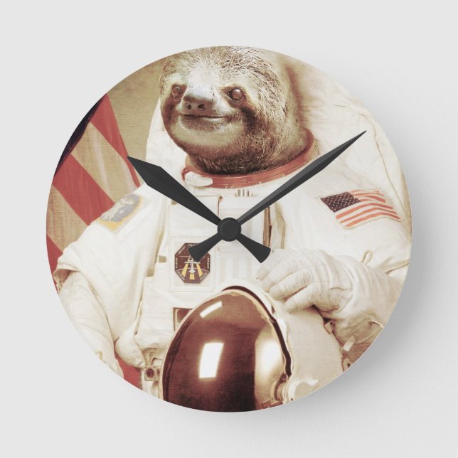 Horloge Ronde Astronaut Sloth (Recto)