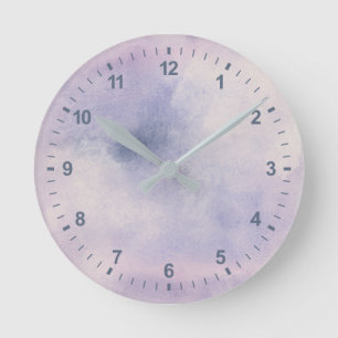 Horloge Ronde Astronome   pourpre et bleu