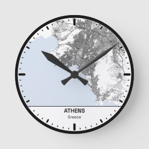 Horloge Ronde Athens Clock City Line Art