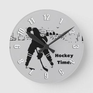 Horloge Ronde Attente de la canette - Joueur de hockey