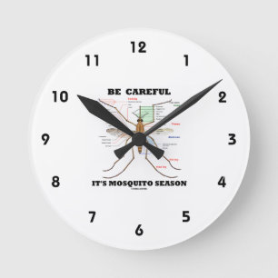 Horloge Ronde Attention, saison des moustiques (anatomie des mou