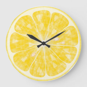 Horloge ronde au citron frais
