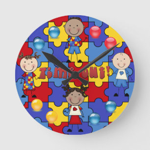Horloge Ronde Autism Aware Clock 5