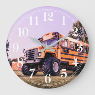 Horloge Ronde Autobus scolaire de grande roue