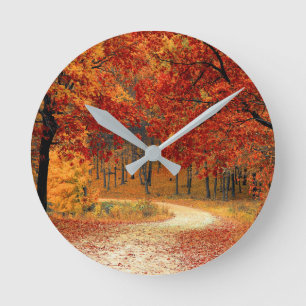 Horloge Ronde automne dans la forêt